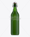 100cl Green Glass Beugel Bottle Mockup on Yellow Images Object Mockups