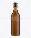 100cl Amber Glass Beugel Bottle Mockup on Yellow Images Object Mockups