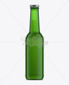 330ml Longneck Bottle Mockup / Emerald Green Glass on Yellow Images