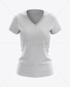 Women's V-Neck T-Shirt Mockup - Front View