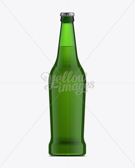 660ml Beer Bottle Mockup / Green Glass