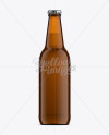 500ml Long-Neck Amber Bottle Mock-up on Yellow Images Object Mockups