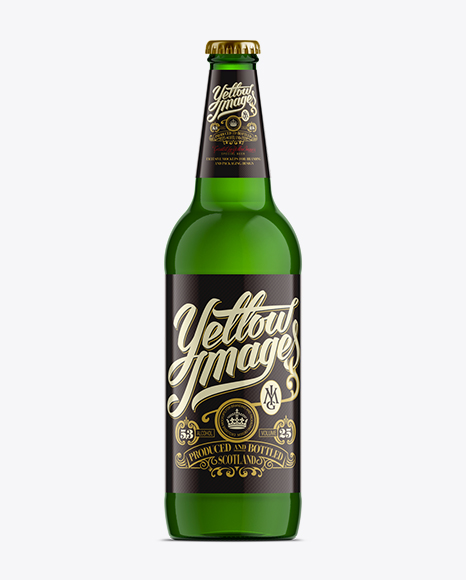 660ml Long-Neck Green Bottle Mockup