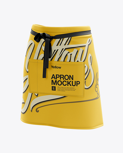 Download Half Apron Mockup - Halfside View in Apparel Mockups on Yellow Images Object Mockups