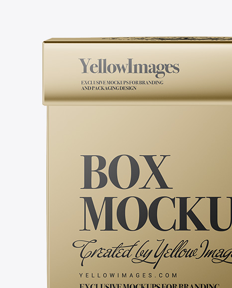 Download Metallic Square Box Mockup Front View In Box Mockups On Yellow Images Object Mockups PSD Mockup Templates