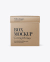 Glossy Kraft Square Box Mockup - Front View