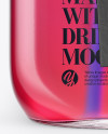 Closed Mason Jug with Straw and Label Mockup (Fruit Drink) - Front View
