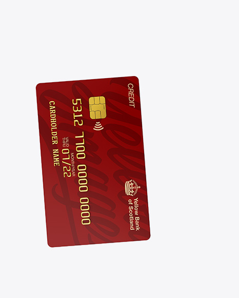 Matte Plastic and Metallic Credit Cards Mockup   Half Side View PSD #2