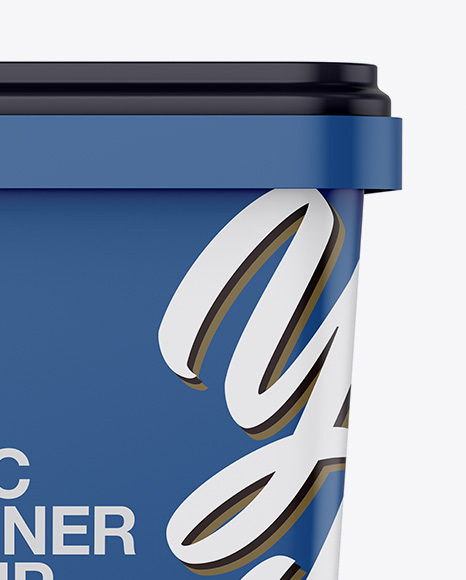 Download Matte Plastic Container Mockup Front View In Pot Tub Mockups On Yellow Images Object Mockups