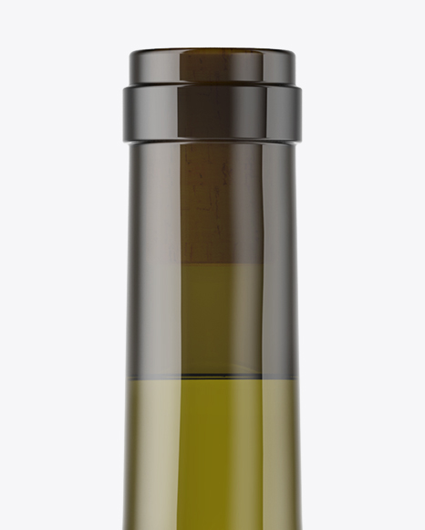 Download Antique Green Glass Bottle With White Wine Mockup in Bottle Mockups on Yellow Images Object Mockups