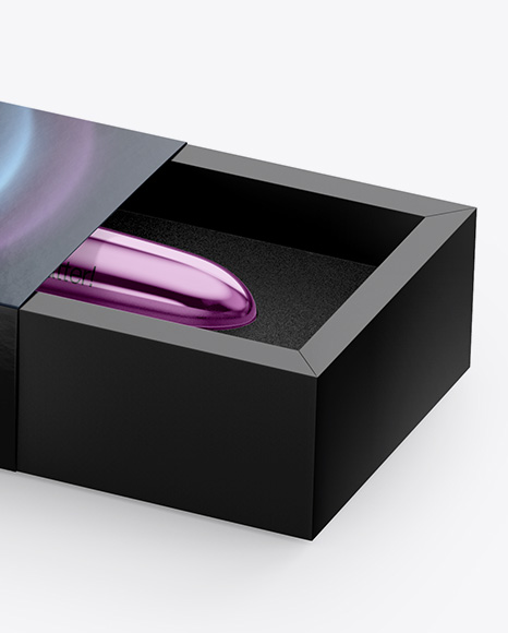 Download Opened Box with Vibrator Mockup - Half Side View in Box ...