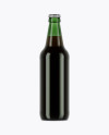 Green Glass Brown Ale Bottle Mockup