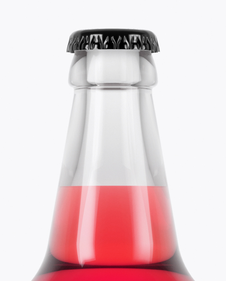 Clear Glass Pink Drink Bottle Mockup PSD #1