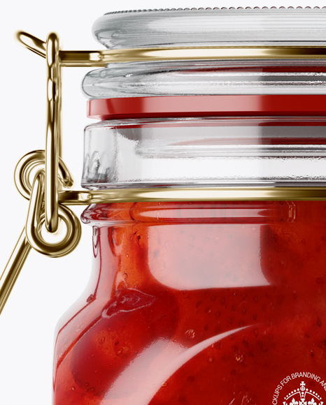 Download Clear Honey Jar With Clamp Lid Psd Mockup Yellowimages