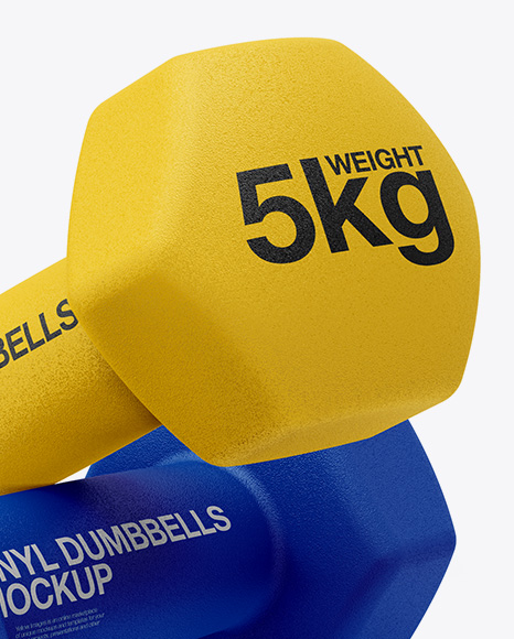 Download Textured Dumbbells Mockup - Half Side View in Object ...