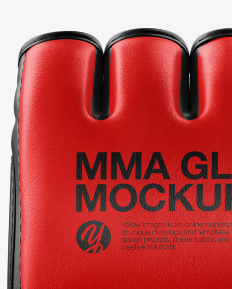 Download Mma Glove Mockup Front View In Apparel Mockups On Yellow Images Object Mockups PSD Mockup Templates