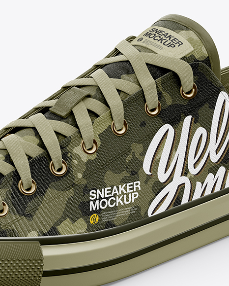 Download Sneaker Mockup Half Side View In Apparel Mockups On Yellow Images Object Mockups