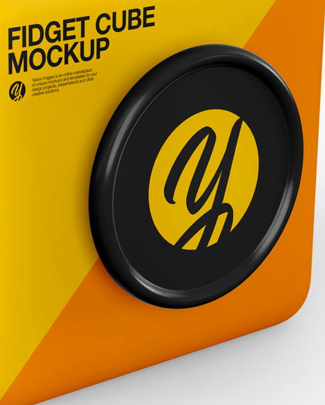 Fidget Cube Mockup Half Side View PSD #1