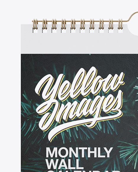 Download Textured Monthly Wall Calendar Mockup Front View In Stationery Mockups On Yellow Images Object Mockups PSD Mockup Templates