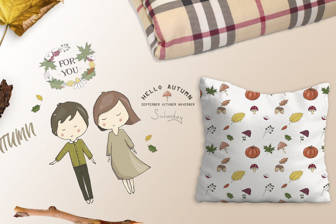 Yellow Autumn Graphics Set Yellow Autumn Graphics Set