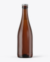 500ml Amber Beer Bottle Mockup