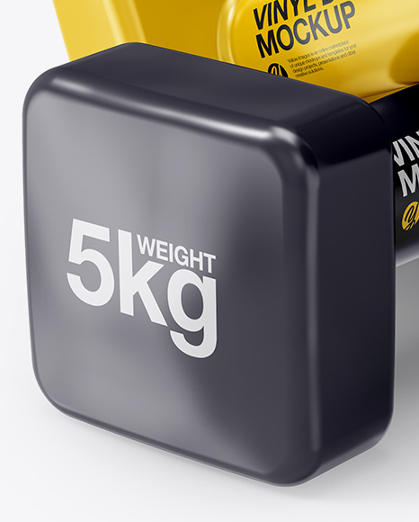 Download Glossy Dumbbells Mockup Half Side View In Object Mockups On Yellow Images Object Mockups