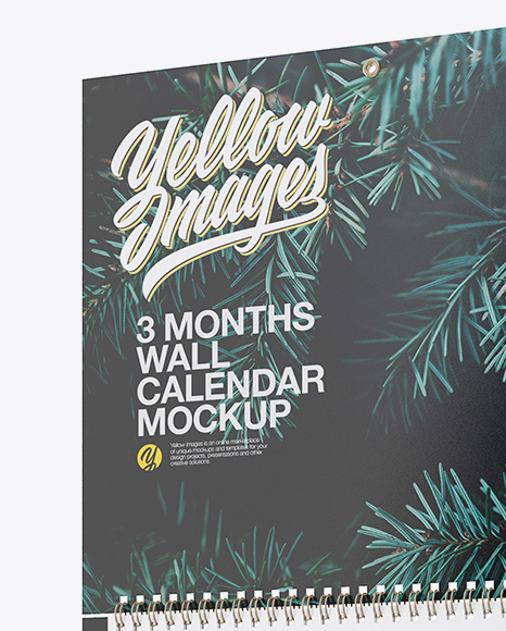 3 Months Wall Textured Calendar Mockup   Half Side View PSD #2