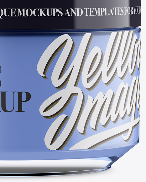 Clear Glass Cosmetic Jar Mockup PSD #1