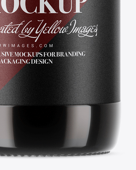 Amber Glass Bottle With Stout Beer Mockup PSD #1