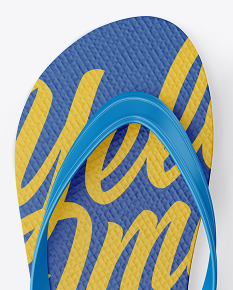 Download Flip Flops Mockup Top View In Apparel Mockups On Yellow Images Object Mockups PSD Mockup Templates