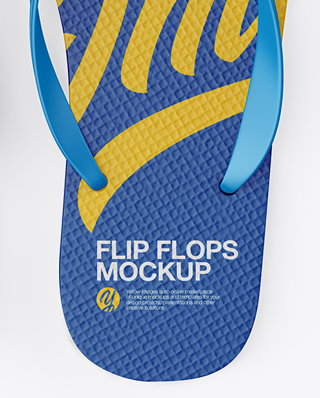 Flip Flops Mockup Top View In Apparel Mockups On Yellow Images Object Mockups