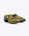 Download Road Cycling Shoes mockup (Half Side View) in Apparel Mockups on Yellow Images Object Mockups