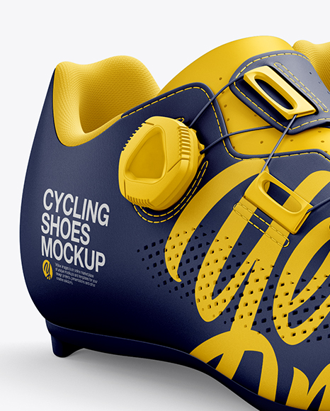 Road Cycling Shoes Mockup Half Side View In Apparel Mockups On Yellow Images Object Mockups