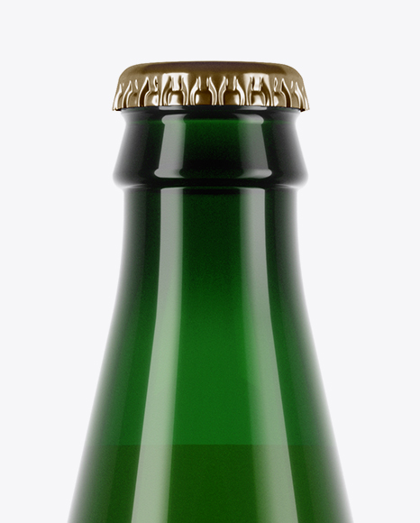 Green Glass Lager Beer Bottle Mockup on Yellow Images Object Mockups