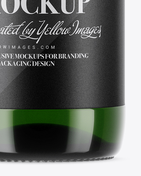 Green Glass Lager Beer Bottle Mockup PSD #1