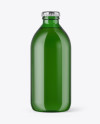 Green Glass Beer Bottle Mockup