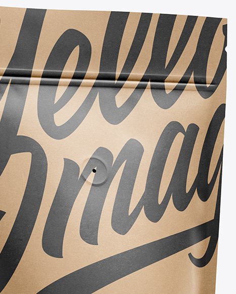 Paper Coffee Bag W Valve Mockup Half Side View In Bag Sack Mockups On Yellow Images Object Mockups