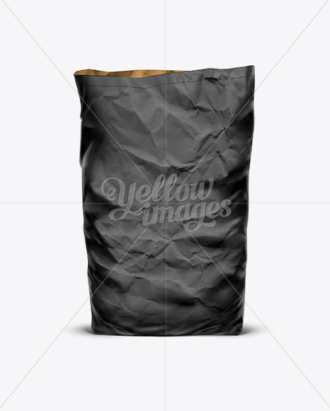 Download Big Paper Bag Black In Bag Sack Mockups On Yellow Images Object Mockups