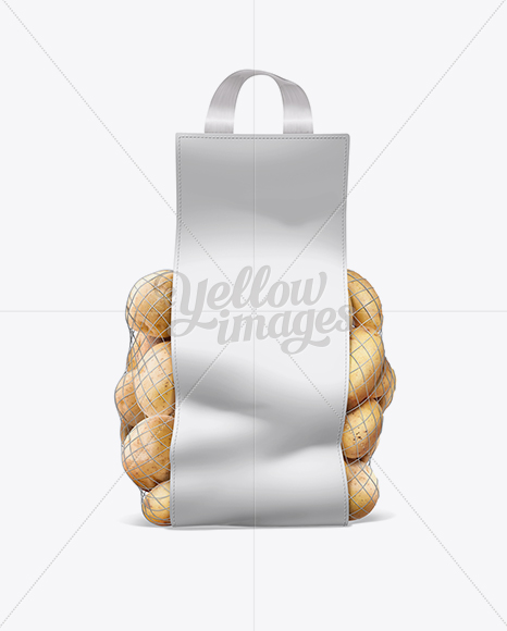 Download Net Bag With Potato in Bag & Sack Mockups on Yellow Images Object Mockups