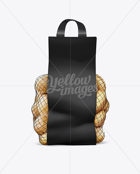 Download Plastic Bag With Potatoes Mockup In Bag Sack Mockups On Yellow Images Object Mockups PSD Mockup Templates