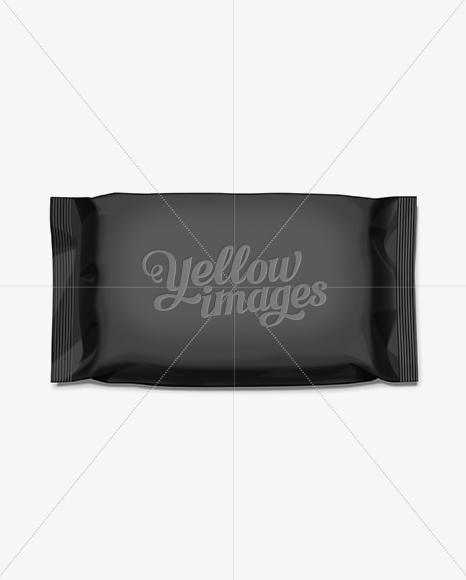 Download Wipes With Small Cap Black In Flow Pack Mockups On Yellow Images Object Mockups