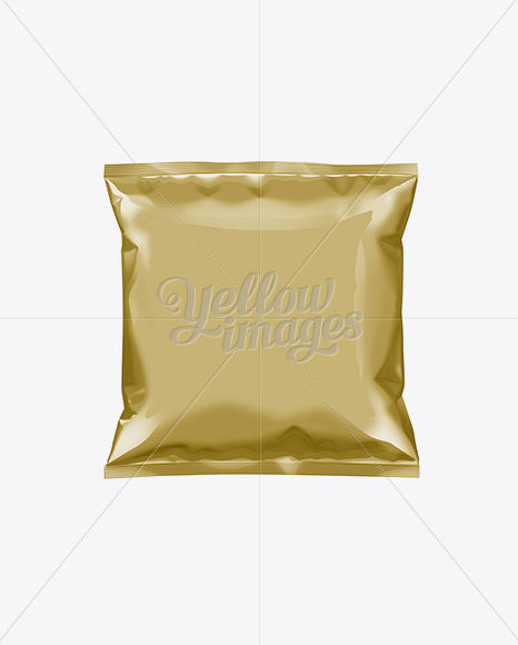 White Plastic Snack Package Medium In Flow Pack Mockups On Yellow Images Object Mockups