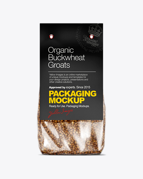 Download Clear Plastic Bag with Kraft/Black Carton Label Mockup in ...