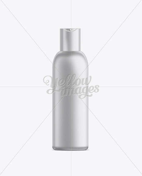 White Plastic Cosmetic Bottle with Lid - 150 ml on Yellow Images Object