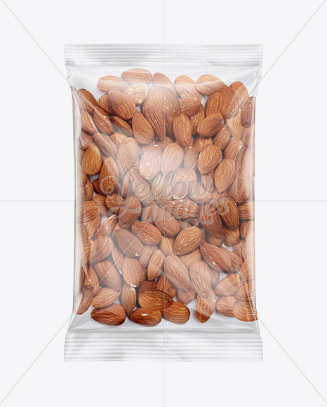 Clear Plastic Pack w  Almonds Mockup PSD #1