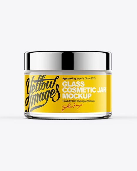 50ml Round Cosmetic Jar with Chrome Lid Mockup PSD #4