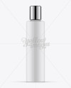 30ml Cosmetic Bottle w/ Chrome Over Cap Mockup on Yellow Images Object