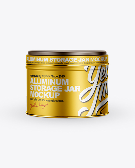 Download Small Aluminum Storage Jar Mockup in Jar Mockups on Yellow Images Object Mockups