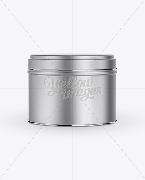 Download 100ml Matte Metal Round Tin Box Mockup Front View Yellowimages