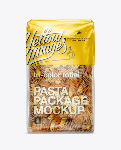 Download Frosted Plastic Bag With Tricolor Chifferini Pasta Mockup ...